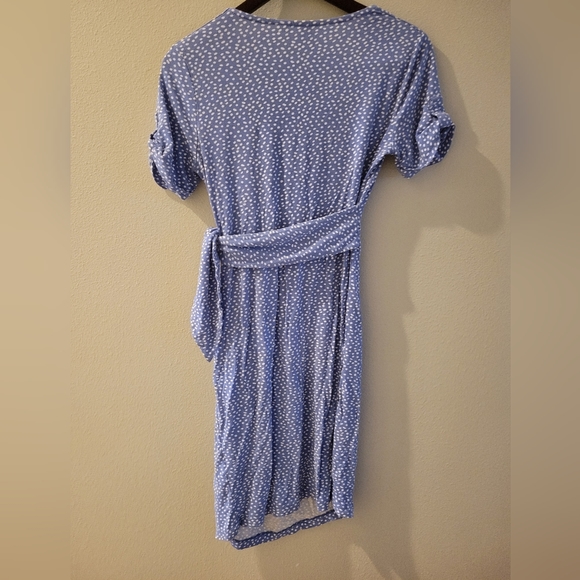 Seraphine Size 4 White and Blue Polka Dot Maternity Nursing Dress - Picture 2 of 3